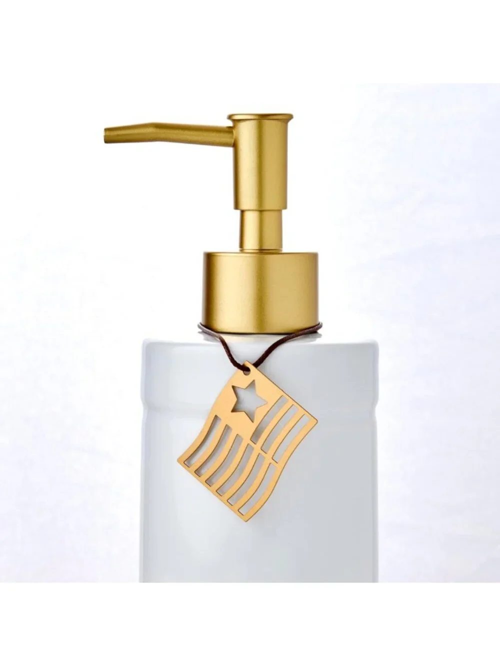 Chic Soap & Lotion Dispenser Set with 4 Stainless Steel Charms - Refillable for